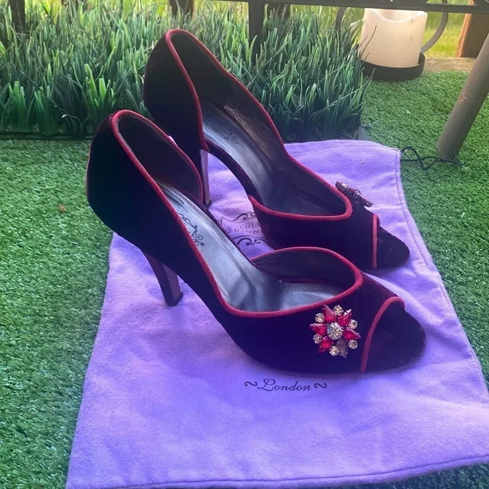 Lulu guinness velvet pumps